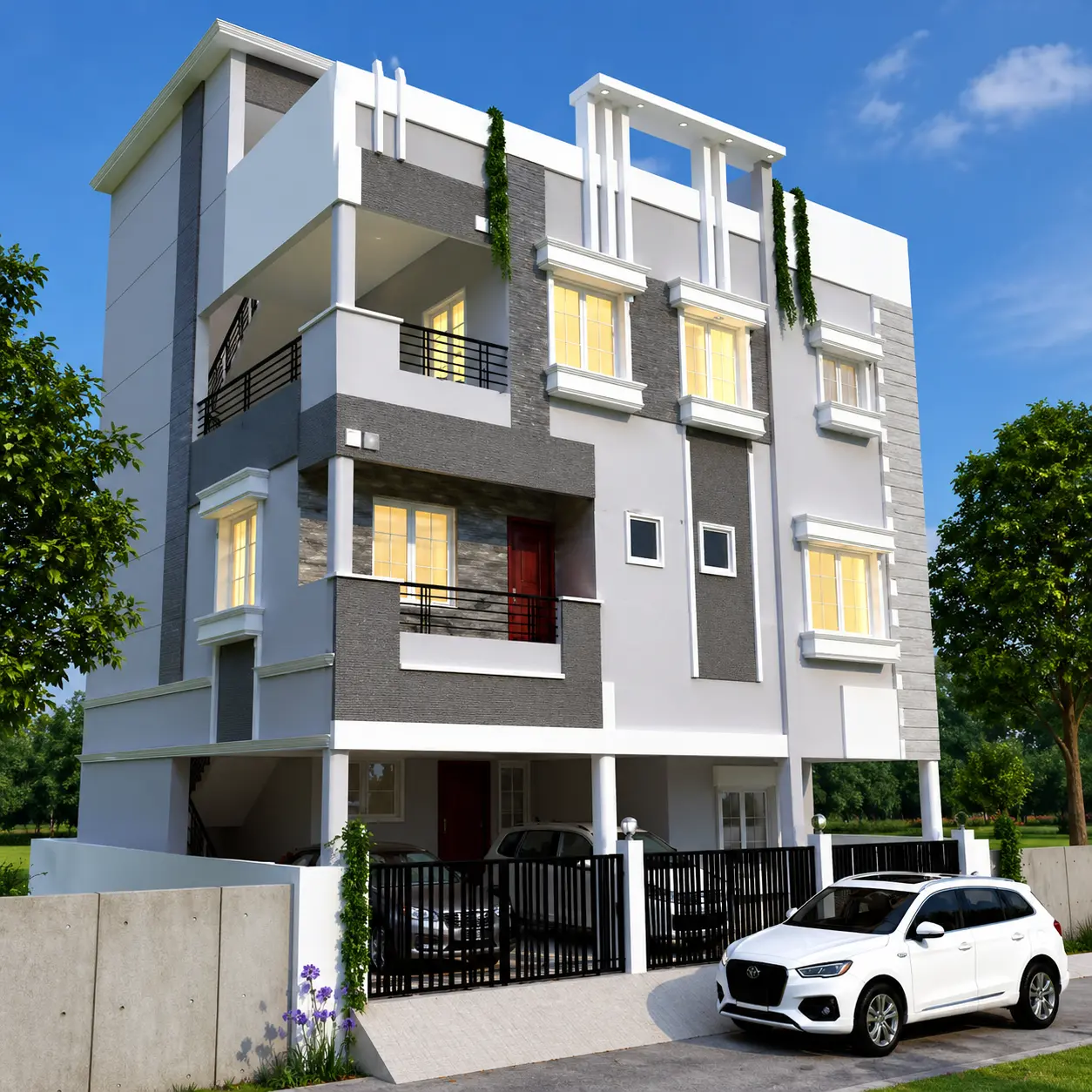 Modern architectural elegance in daylight