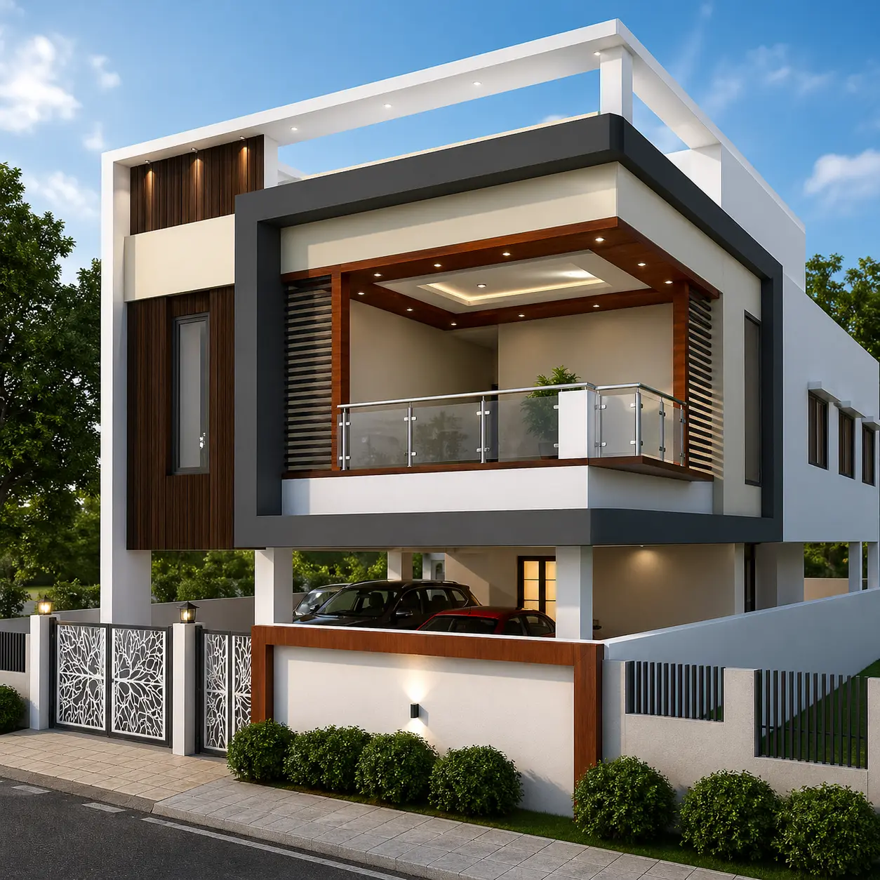 Modern minimalist house with sleek design